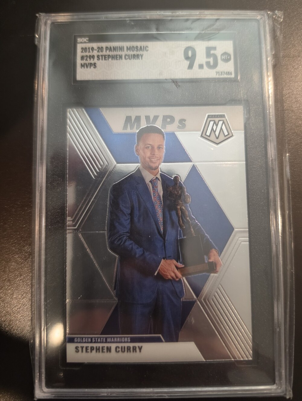 STEPHEN CURRY WARRIORS 2019 Panini MOSAIC MVP'S # 299 SGC 9.5 Mint +